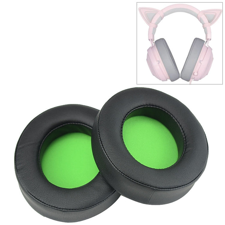 2個裝 適用於Razer Kraken 7.1 V2 Pro耳機的海綿綠網耳罩替換套，適用Razer Kraken 7.1 V2 Pro（綠網款）
