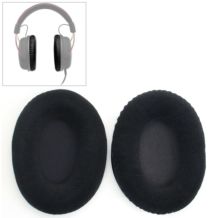 2 件組 Kingston KHX-HSCP / HyperX Cloud II 耳機墊法蘭絨黑網海綿套替換耳罩，適用 Kingston KHX-HSCP HyperX Cloud II（法蘭絨黑）