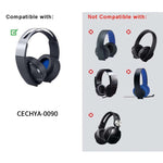 2 件組適用於 Sony PS4 7.1 PlayStation Platinum CECHYA-0090 耳機墊套替換耳罩，無網狀，適用於 Sony PS4 7.1
