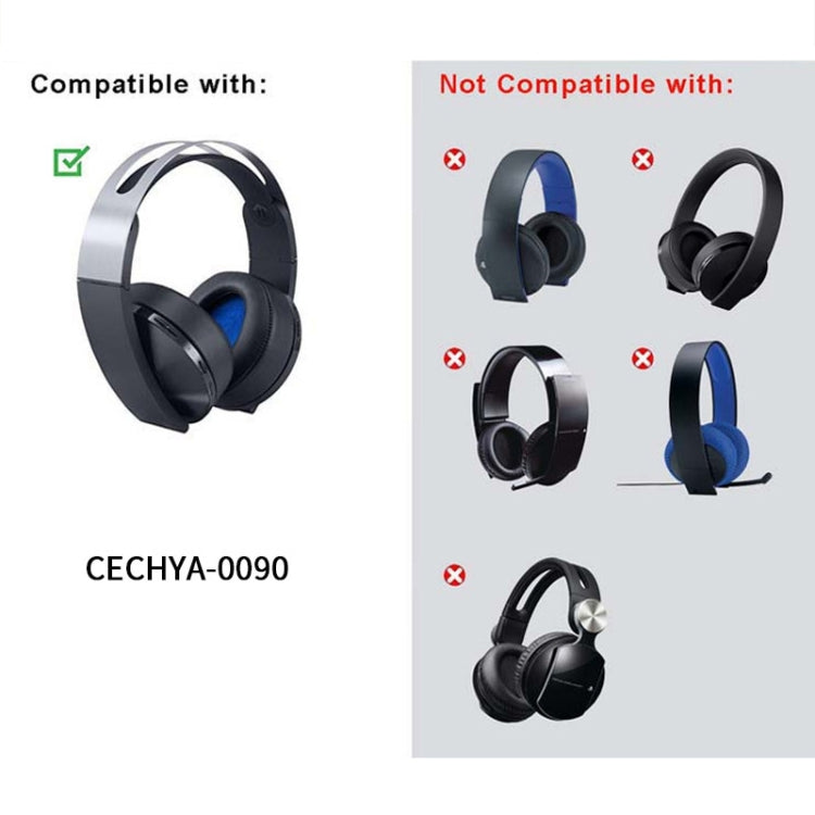 2 件組適用於 Sony PS4 7.1 PlayStation Platinum CECHYA-0090 耳機墊套替換耳罩，無網狀，適用於 Sony PS4 7.1