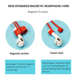 無線藍牙耳機防丟繩磁性矽膠掛繩，適用於 Apple AirPods 1 / 2，適用於 AirPods 1 / 2