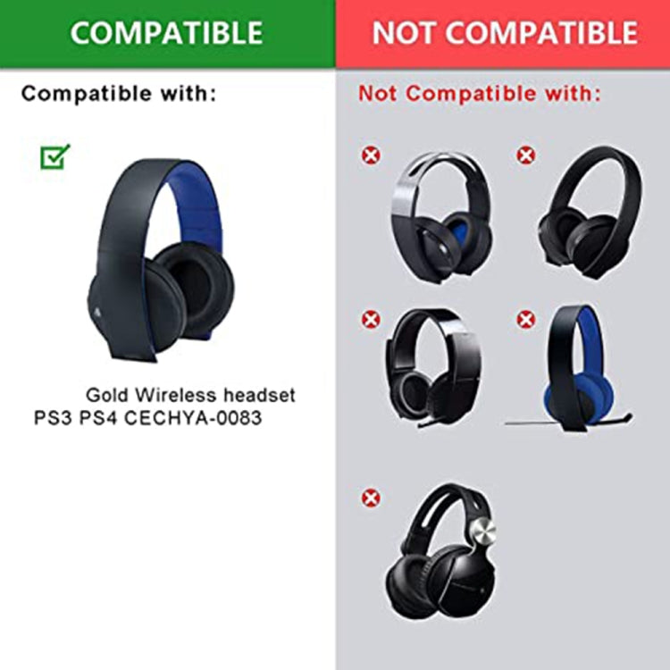 2個柔軟耳罩耳機套，適用Sony PS4金色無線立體聲耳機
