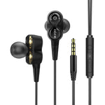 D12 1.2m 有線入耳 3.5mm 介面立體聲線控 HIFI 耳機 雙動圈跑步遊戲音樂耳機附包裝，D12 附包裝（黑色），D12 附包裝（白色）
