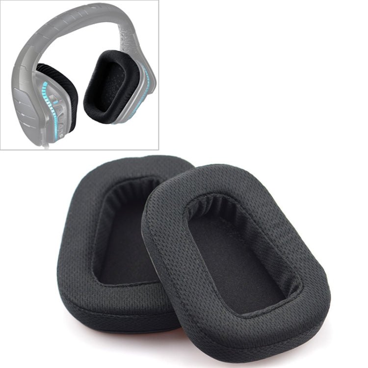 2 件裝適用於 Logitech G633 G933 耳機墊套耳罩替換耳墊帶網眼（皮革），網眼黑色，皮革黑色