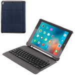T-201 可拆式藍牙 3.0 超薄鍵盤 + 羊皮紋理皮革平板保護套，適用於 iPad Air / Air 2 / iPad Pro 9.7 吋，支援多角度調整，T-201