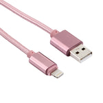 2米編織風格金屬頭 84芯 8針轉 USB 2.0 數據 / 充電線