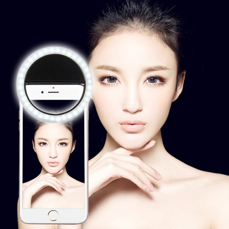 適用於 iPhone、Galaxy、華為、小米、LG、HTC 及其他智慧型手機的充電自拍美顏燈，附可調式夾子及 USB 線