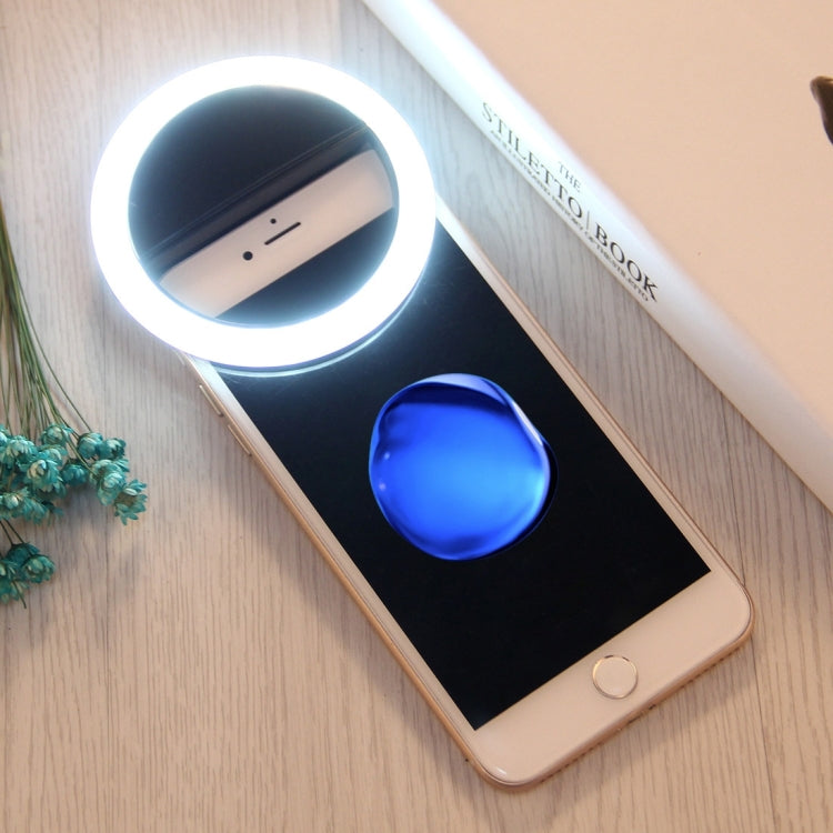 適用於 iPhone、Galaxy、華為、小米、LG、HTC 及其他智慧型手機的充電自拍美顏燈，附可調式夾子及 USB 線