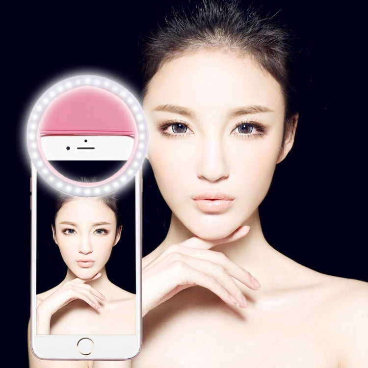 適用於 iPhone、Galaxy、華為、小米、LG、HTC 及其他智慧型手機的充電自拍美顏燈，附可調式夾子及 USB 線