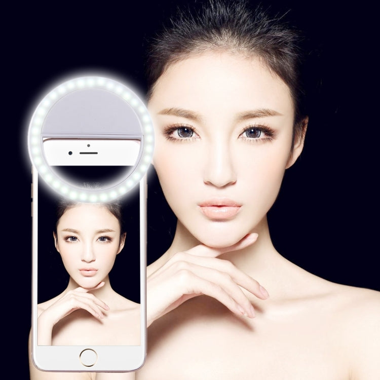 適用於 iPhone、Galaxy、華為、小米、LG、HTC 及其他智慧型手機的充電自拍美顏燈，附可調式夾子及 USB 線