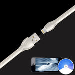 REMAX RC-035i雷射系列1米2.1A 8針轉USB數據同步充電線帶LED指示燈，白色