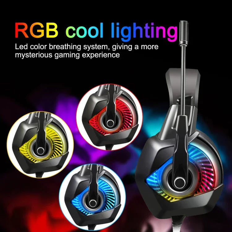 ONIKUMA K6 耳罩式重低音立體聲環繞遊戲耳機，附麥克風與 RGB 燈