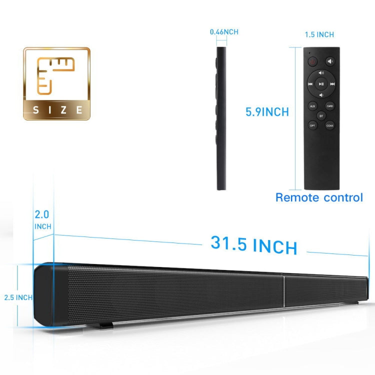Soundbar LP-09 (CE0148) 家庭劇院藍牙無線音響條附遙控器，CE0148 黑色