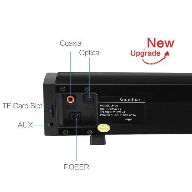 Soundbar LP-09 (CE0148) 家庭劇院藍牙無線音響條附遙控器，CE0148 黑色