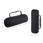 2 合 1 硬質 PU 攜帶拉鍊收納盒包 + 軟矽膠保護套，適用於 JBL Charge 3 藍牙喇叭，附肩帶