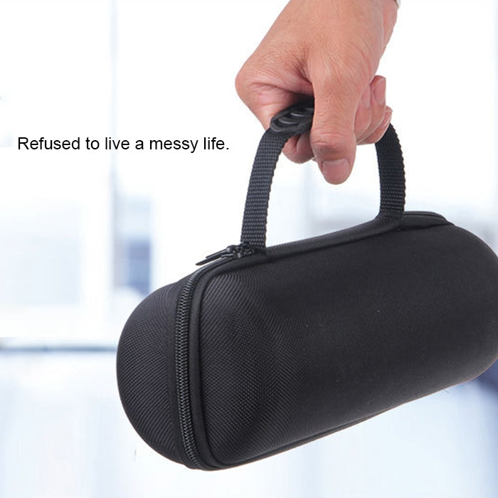2 合 1 硬質 PU 攜帶拉鍊收納盒包 + 軟矽膠保護套，適用於 JBL Charge 3 藍牙喇叭，附肩帶