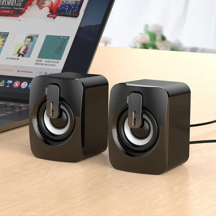 A2 USB 2.0有線控制無光手機電腦迷你桌面喇叭，無光