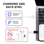 ENKAY Hat-Prince HC-6迷你ABS USB-C / Type-C 3.1轉8針接口轉接器（白色）、黑色，Type-C轉8針