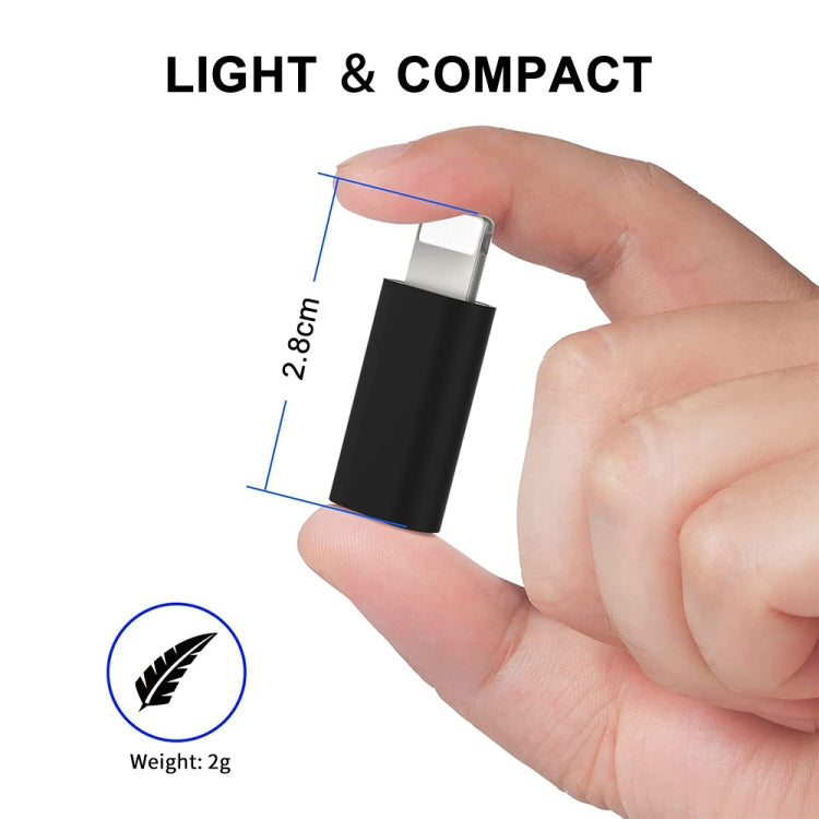 ENKAY Hat-Prince HC-6迷你ABS USB-C / Type-C 3.1轉8針接口轉接器（白色）、黑色，Type-C轉8針