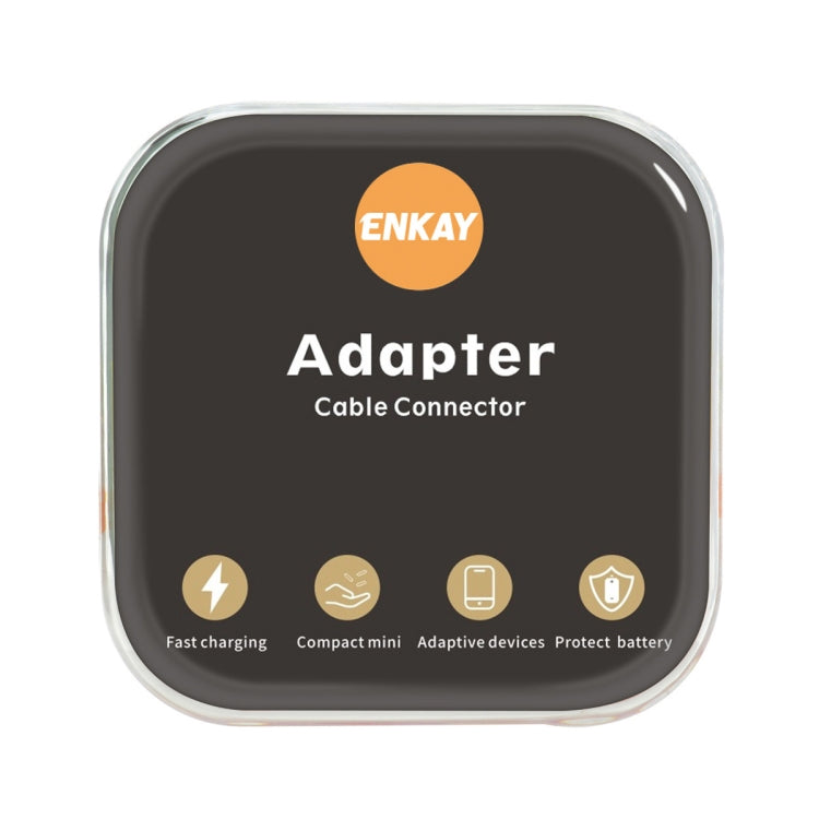 ENKAY Hat-Prince HC-6迷你ABS USB-C / Type-C 3.1轉8針接口轉接器（白色）、黑色，Type-C轉8針