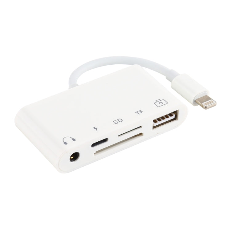 5合1 8針轉USB集線器及USB-C / Type-C及3.5毫米耳機及SD及TF卡讀卡器
