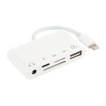 5合1 8針轉USB集線器及USB-C / Type-C及3.5毫米耳機及SD及TF卡讀卡器