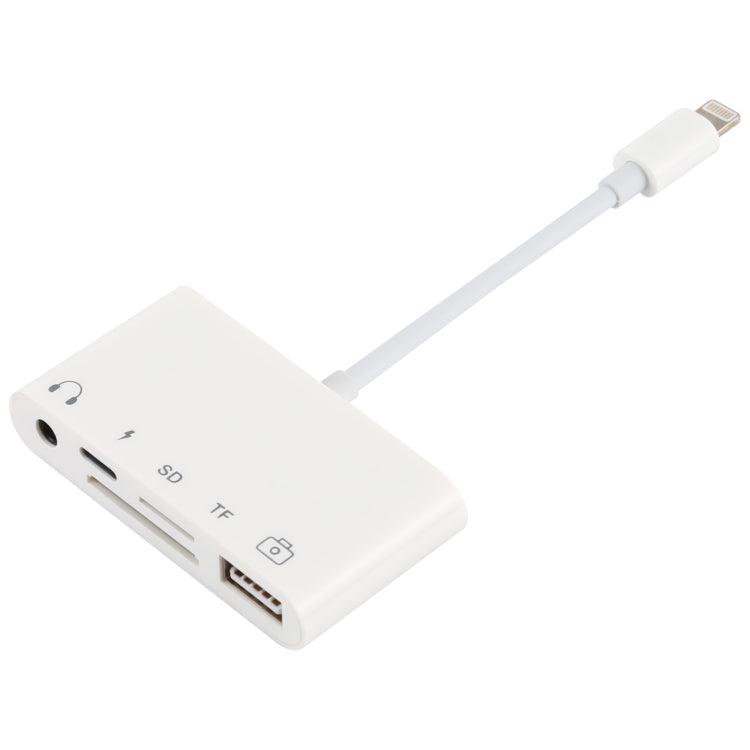 5合1 8針轉USB集線器及USB-C / Type-C及3.5毫米耳機及SD及TF卡讀卡器