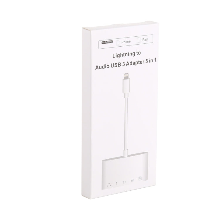 5合1 8針轉USB集線器及USB-C / Type-C及3.5毫米耳機及SD及TF卡讀卡器