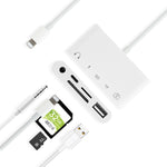 5合1 8針轉USB集線器及USB-C / Type-C及3.5毫米耳機及SD及TF卡讀卡器