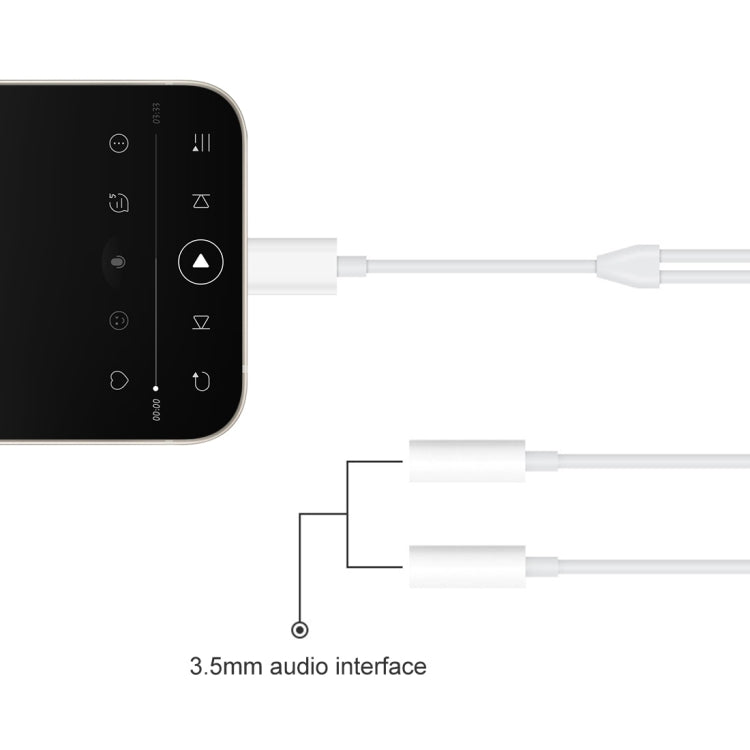 MH027 16公分二合一雙3.5mm母頭轉8 Pin公頭音頻轉接器