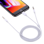 MH030 1米2合1 8針公頭及3.5毫米公頭轉3.5毫米公頭AUX音頻線，適用iPhone、iPad、三星、華為、小米、HTC，MH030