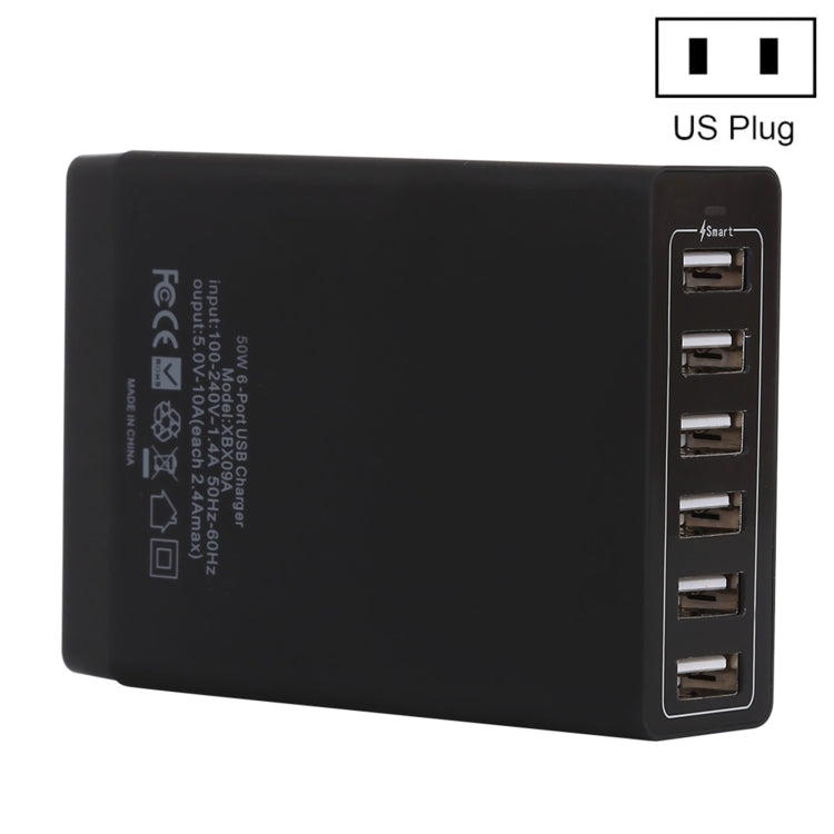 XBX09A 50W 5V 2.4A 6口USB快速充電器旅行充電器