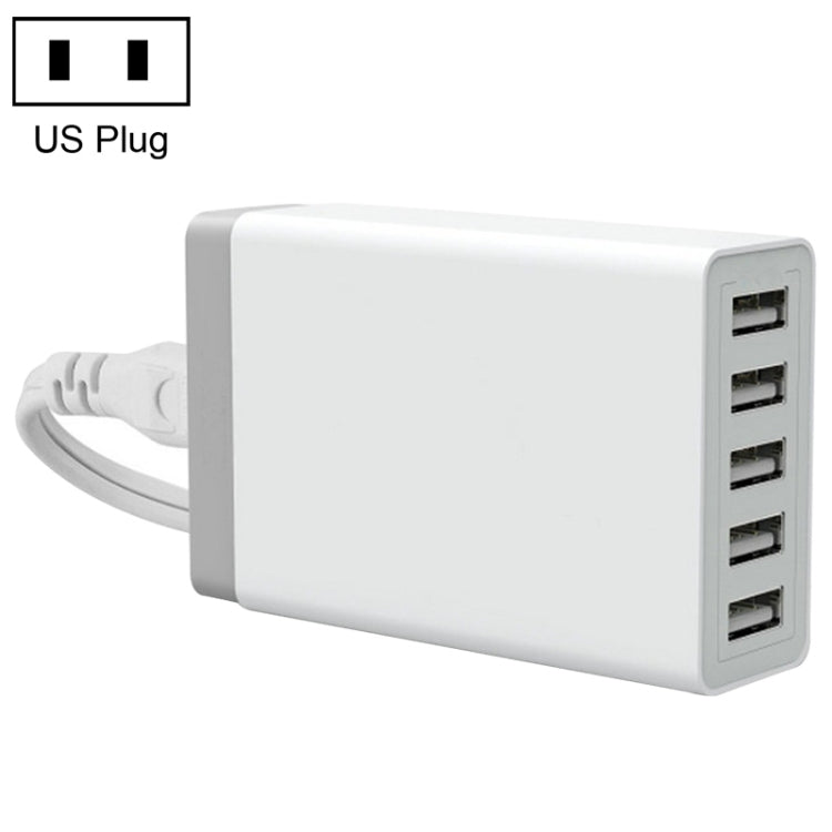 XBX09 40W 5V 8A 5埠USB快速充電器 旅行充電器，英國插頭（黑色），XBX09，8A