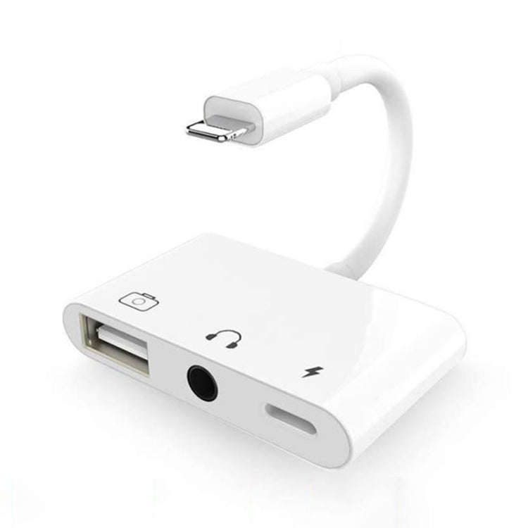 3合1多功能8針 + 3.5mm + USB 3.0 OTG轉8針公 快充&音樂音頻&讀卡轉接器
