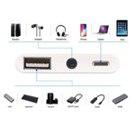 3合1多功能8針 + 3.5mm + USB 3.0 OTG轉8針公 快充&音樂音頻&讀卡轉接器