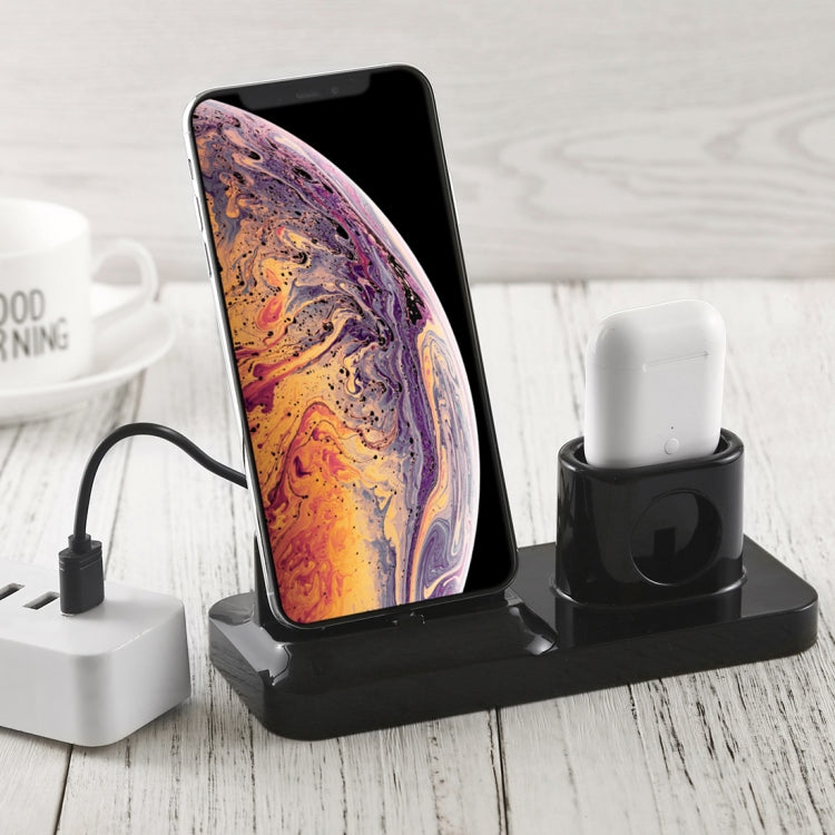 無線可充電底座充電站支架 適用手機與耳機，帶Micro USB + USB-C / Type-C + 8針介面