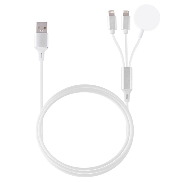 多功能3合1 8針磁吸充電線 適用iPhone / Apple Watch，長度：1米