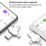 4合1 16GB USB 3.0 + 8針 + Micro USB + USB-C / Type-C 雙用隨身碟，具OTG功能，16GB