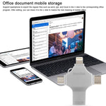 4合1 128GB USB 3.0 + 8針 + Micro USB + USB-C / Type-C 雙用隨身碟，具OTG功能，128GB