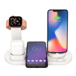 HQ-UD15 5合1 8針 + Micro USB + USB-C / Type-C介面 + 8針耳機充電介面 + 無線充電底座附手錶支架（白色），帶無線充電黑色，帶無線充電白色，帶無線充電銀色