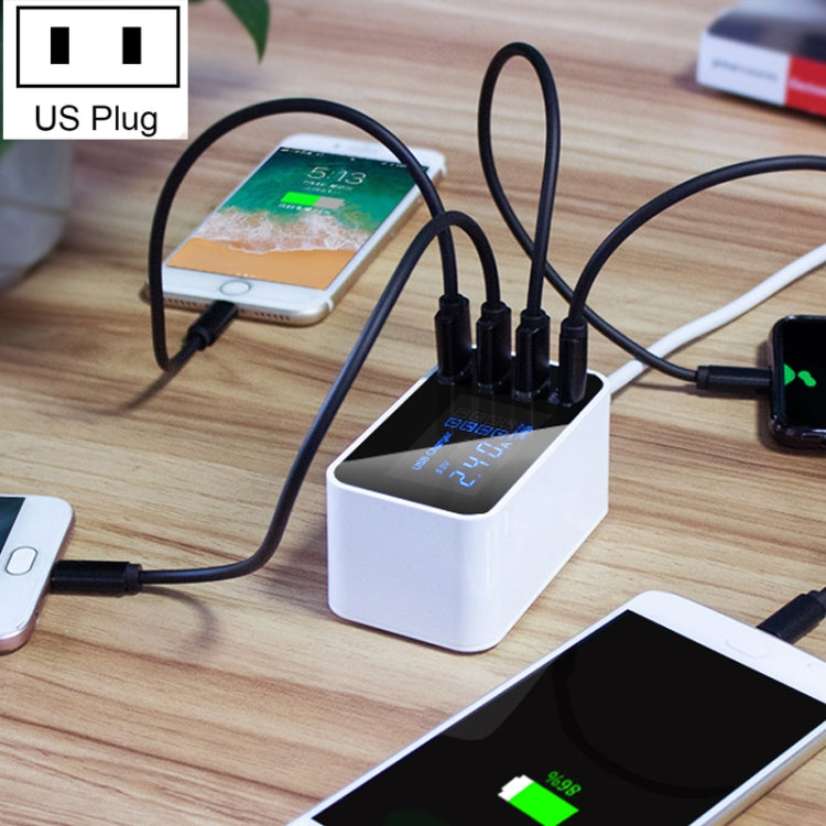 CDA30 20W 3 個 USB 埠 + USB-C / Type-C 埠多功能充電器，附 LED 顯示，美規插頭，美規插頭