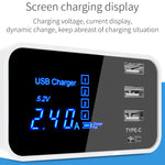 CDA30 20W 3 個 USB 埠 + USB-C / Type-C 埠多功能充電器，附 LED 顯示，英規插頭，英規插頭