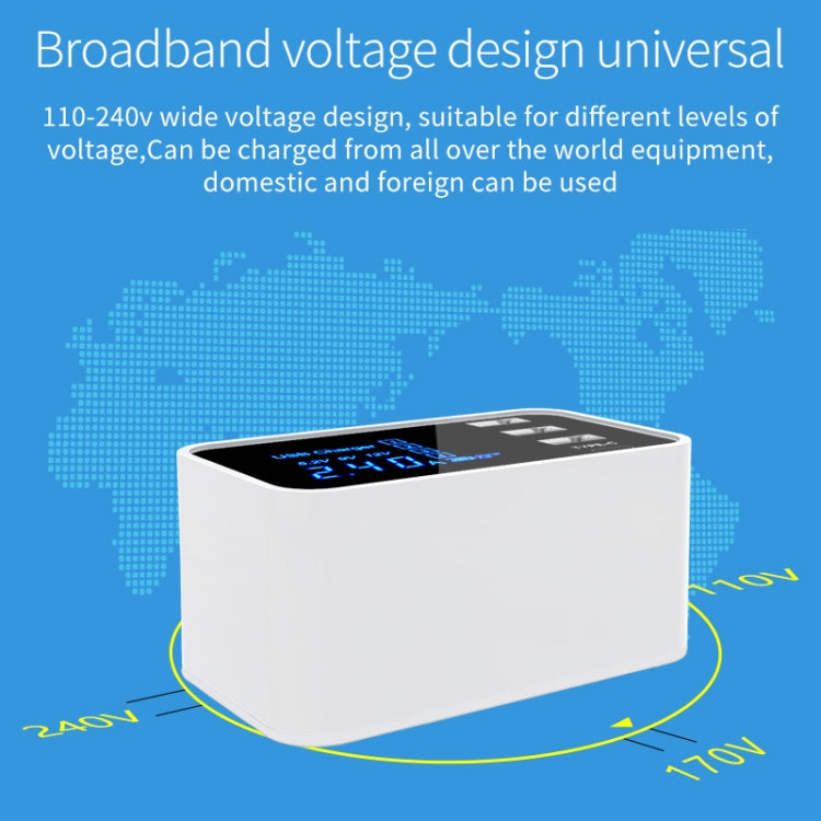 CDA30 20W 3 個 USB 埠 + USB-C / Type-C 埠多功能充電器，附 LED 顯示，美規插頭，美規插頭
