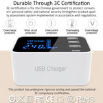 CDA30 20W 3 個 USB 埠 + USB-C / Type-C 埠多功能充電器，附 LED 顯示，美規插頭，美規插頭