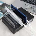 50W 6 個 USB 埠 + 2 個 USB-C / Type-C 埠 + 無線充電多功能充電器，附 LED 顯示及可拆卸邊框，歐規插頭，歐規插頭