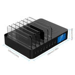 50W 6 個 USB 埠 + 2 個 USB-C / Type-C 埠 + 無線充電多功能充電器，附 LED 顯示及可拆卸邊框，美規插頭，美規插頭