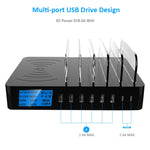 50W 6 個 USB 埠 + 2 個 USB-C / Type-C 埠 + 無線充電多功能充電器，附 LED 顯示及可拆卸邊框，美規插頭，美規插頭