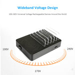 50W 6 個 USB 埠 + 2 個 USB-C / Type-C 埠 + 無線充電多功能充電器，附 LED 顯示及可拆卸邊框，美規插頭，美規插頭