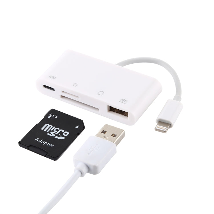 NK-108L 8 針轉 USB + TF 卡 + SD 卡相機讀卡器轉接器，兼容 IOS 9.1 及以上系統，NK-108L
