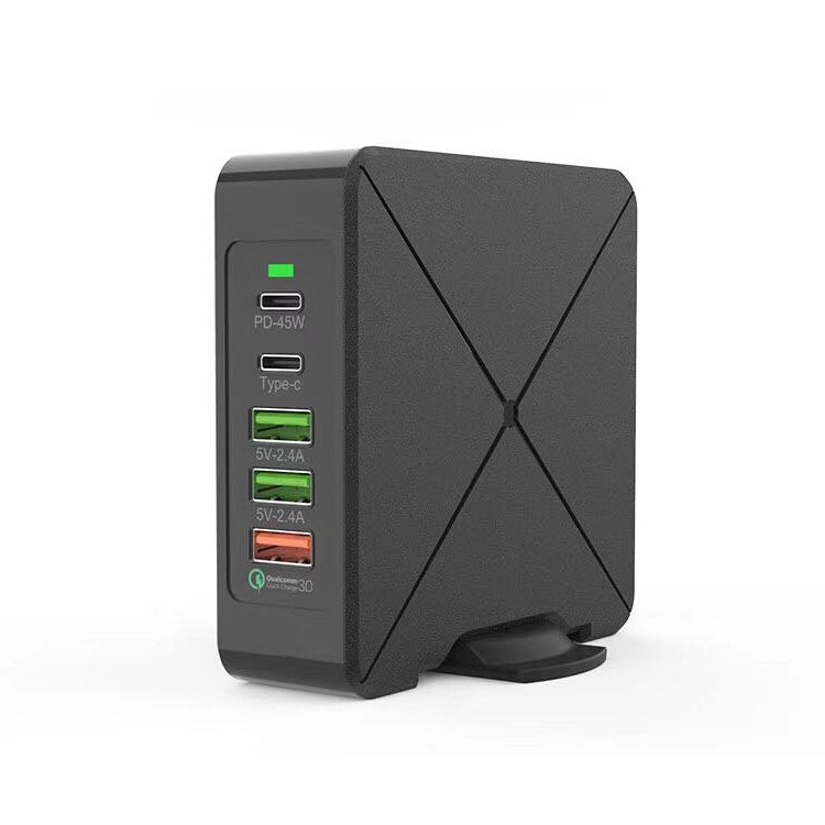 F88 3 個 USB + 2 個 USB-C / Type-C 埠 QC3.0 桌面充電器，F88